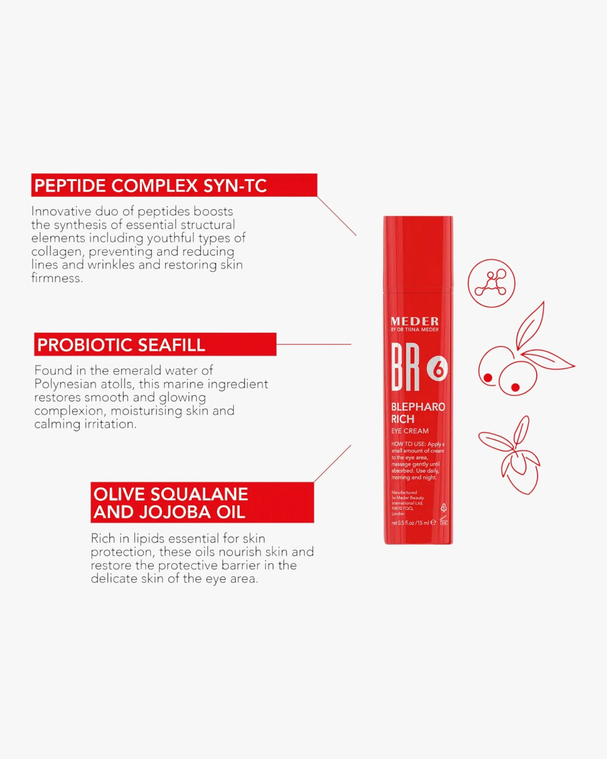 Blepharo-Rich Eye Cream 15ml - Probiotische Anti-Aging Augenpflege mit Squalan