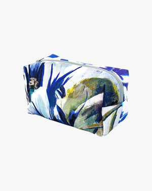 Cosmetic Bag Flower Blue Groß