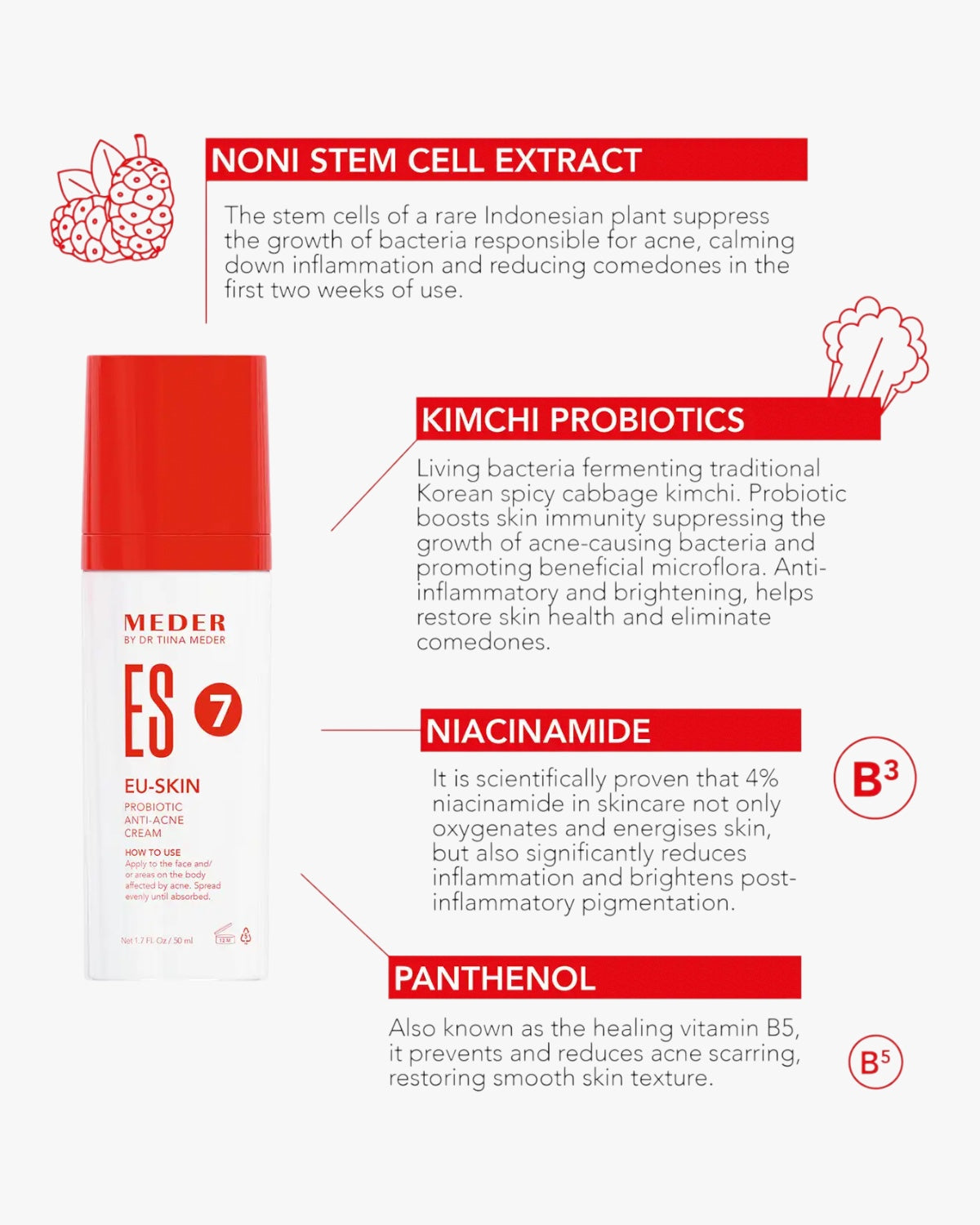 Eu-Skin Cream 50ml - Probiotische Anti-Akne-Creme