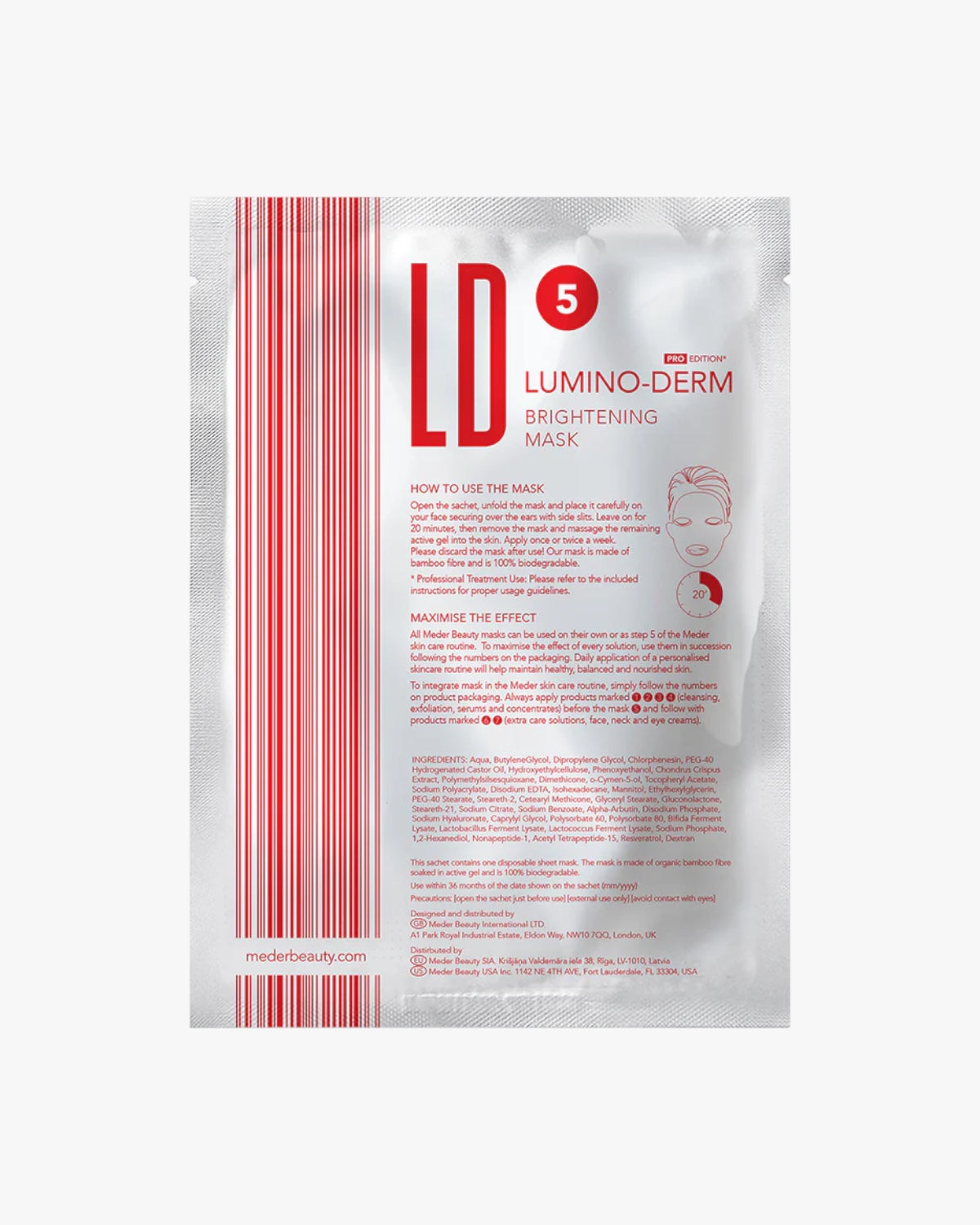 Lumino-Derm Brithening Sheet Mask - Aufhellende Maske - effektiv wirksam gegen übermäßige Pigmentierung