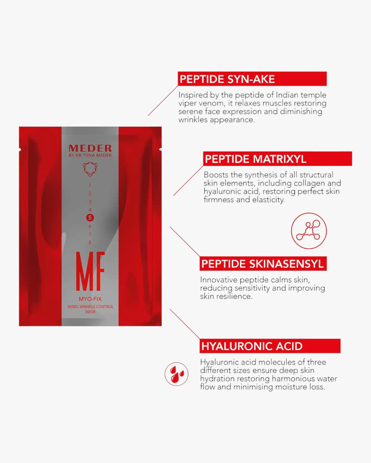 Myo-Fix Peptid Anti-Stress Maske - Zur Korrektur von Mimikfalten & zur Entspannung der Gesichtsmuskulatur